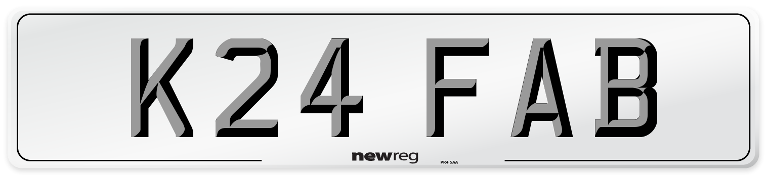 K24 FAB Number Plate from New Reg